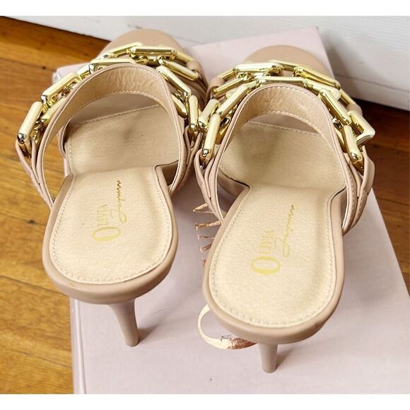 Olivia Ferragamo Chain React To Me Mules Camel NIB Size 10 Chain React To Me Mul - Picture 6 of 10